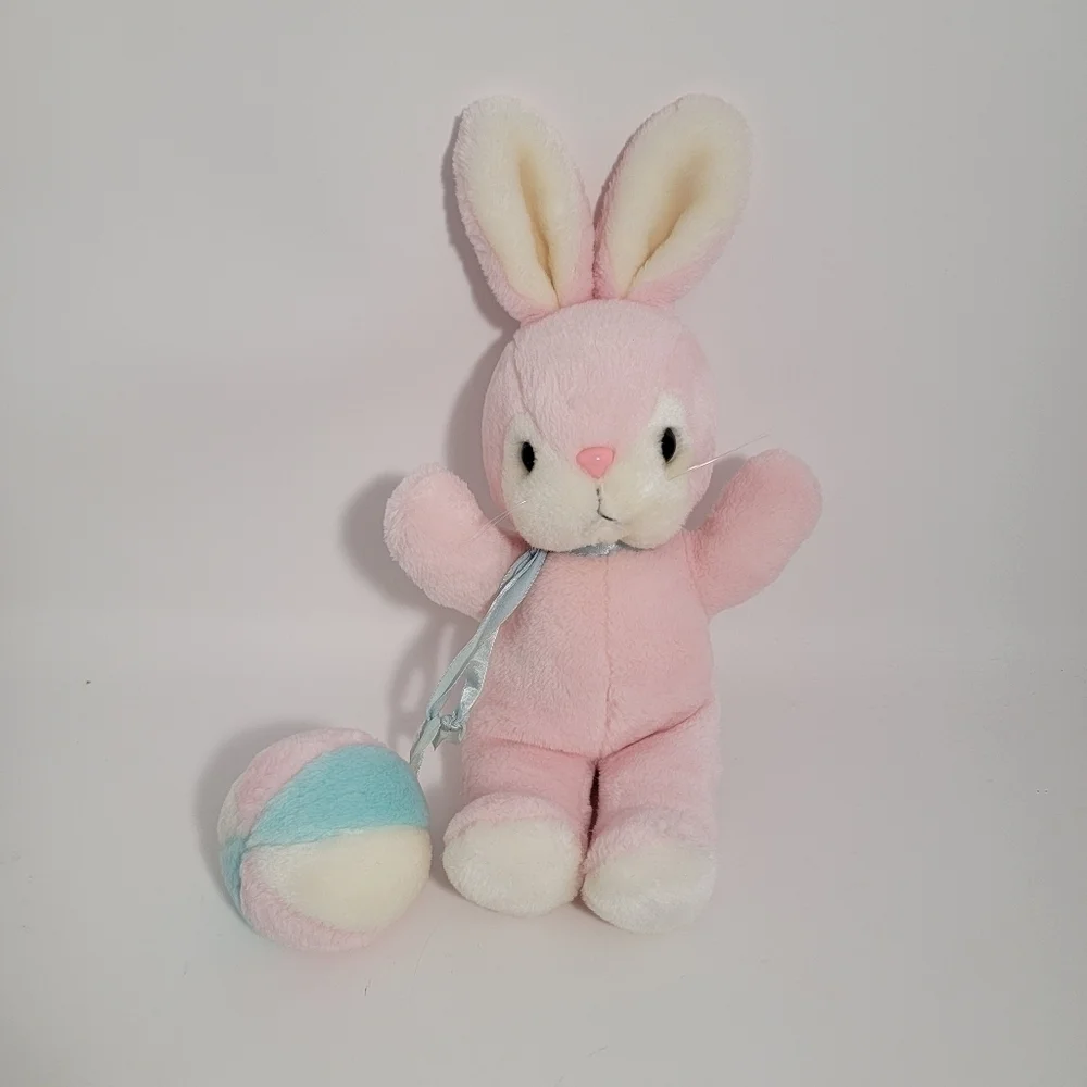 Vintage 1985 Snuggables Plush Bunny Rabbit Rattle Easter T11